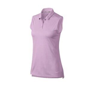 Nike Womens Sleeveless Golf Polo Shirt Light Purple Dri-Fit Size S